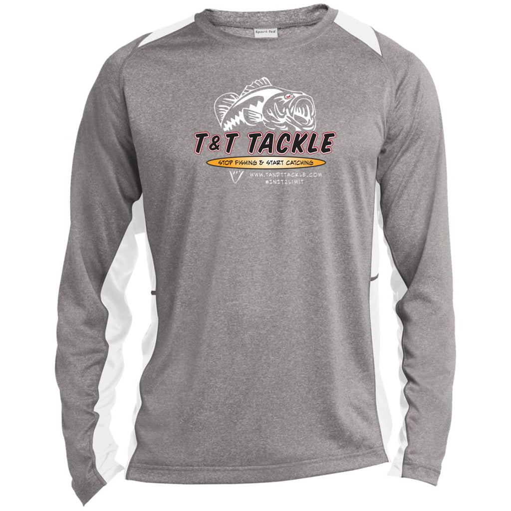 T&T Tackle - Long Sleeve Heather Colorblock Performance Tee